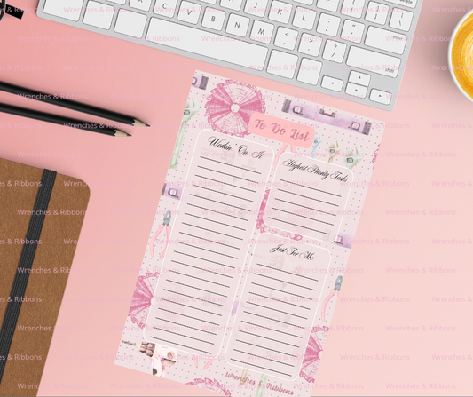 Pretty in Pink To Do List 8.5" x 11" Notepad
